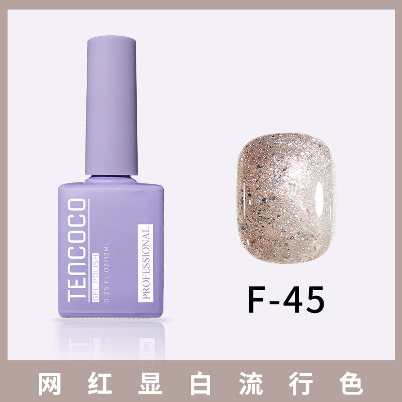 TENCOCO84 color 12ML nail salon a complete set of solid color sequins phototherapy nail polish nail polish glue color glue