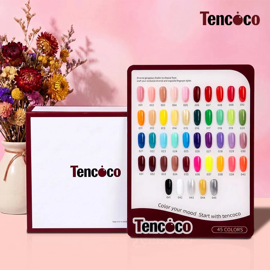 Tencoco gel nail polish gift box with 45-shade color chart