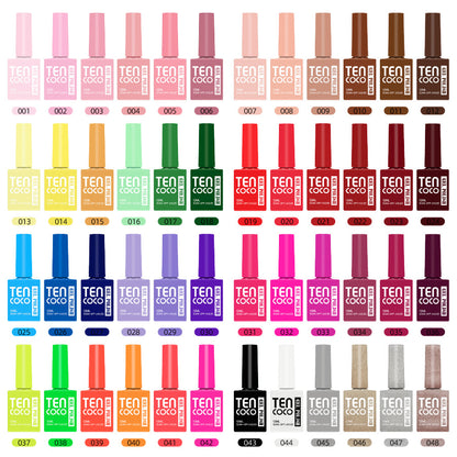 TENCOCO cross-border new product, a bottle of one-color phototherapy nail polish glue, and a 6-color nail polish glue set.