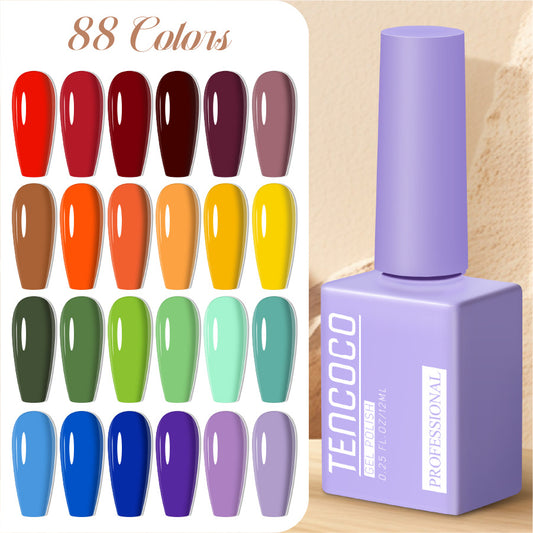 Upgraded nail salon special glue 88-color set of nail glue factory direct sales solid-color sequined nail polish color glue