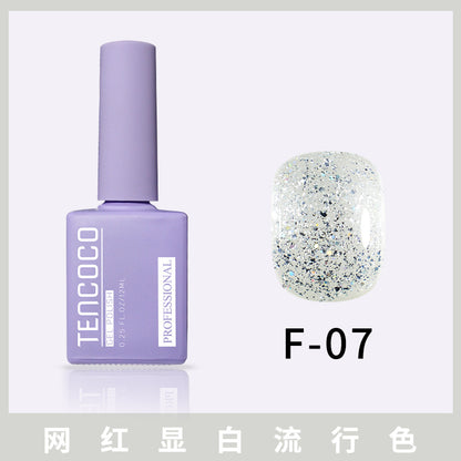 TENCOCO84 color 12ML nail salon a complete set of solid color sequins phototherapy nail polish nail polish glue color glue