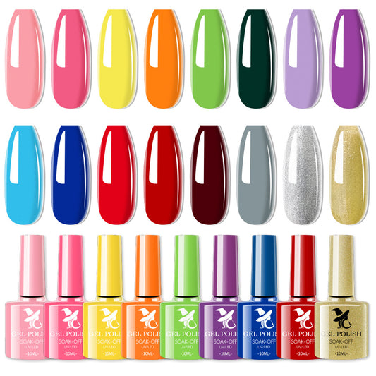 Cross-border popular 48-color UV phototherapy glue nail polish glue set nail color glue wholesale nail polish glue wholesale