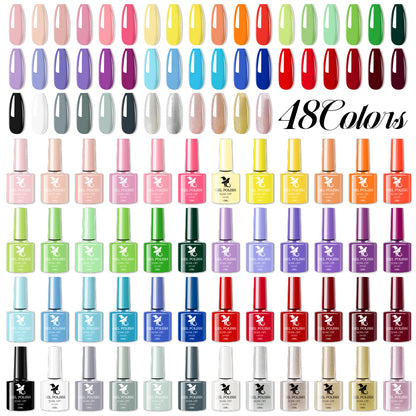 Cross-border popular 48-color UV phototherapy glue nail polish glue set nail color glue wholesale nail polish glue wholesale