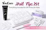 Tencoco 240 piece press-on nail kit with glue and mini curing lamp