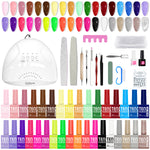 Tencoco 35 color gel nail polish kit with UV lamp and nail tools