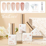 Tencoco 5 nude gel colors and cat eye gel kit for DIY manicures