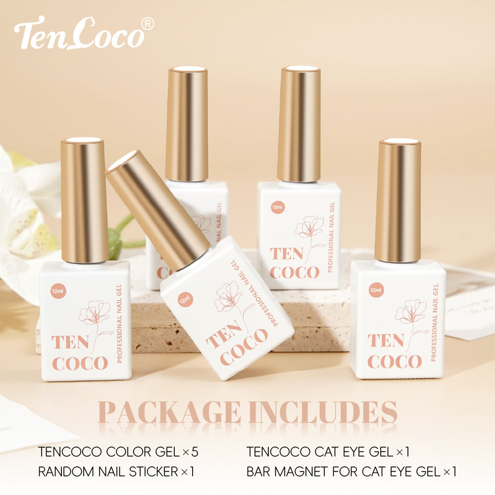 Tencoco 6 color nude gel polish kit for clean girl nail looks