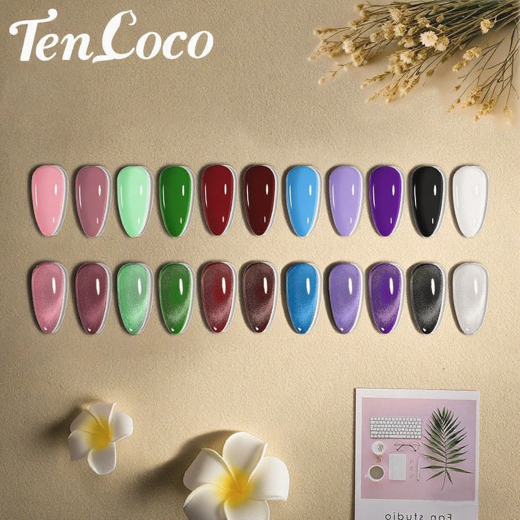 Tencoco colorful gel nail polish kit for glossy at-home nail art