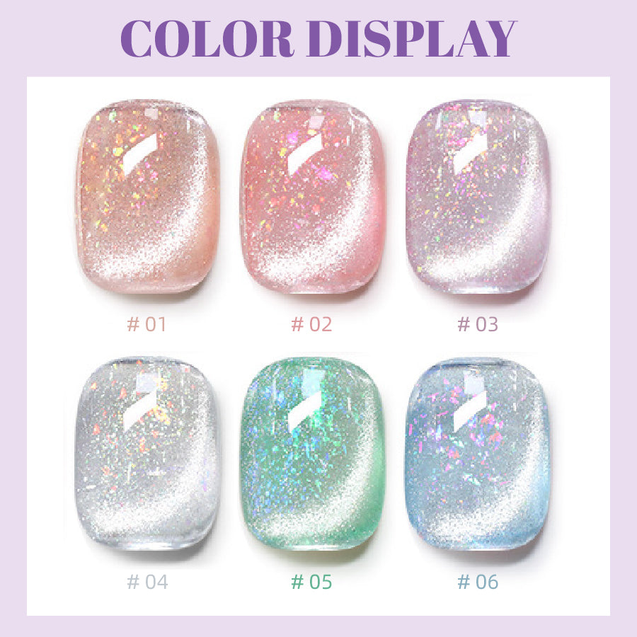 Tencoco flash cat eye gel polish set with magnetic nail effect 2