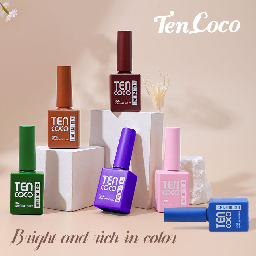 Tencoco full gel manicure kit with 35 colors, lamp and nail art tools