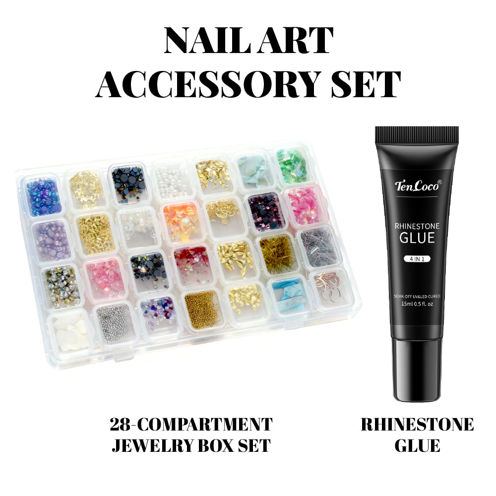 Tencoco nail art rhinestone and pearl decorations kit