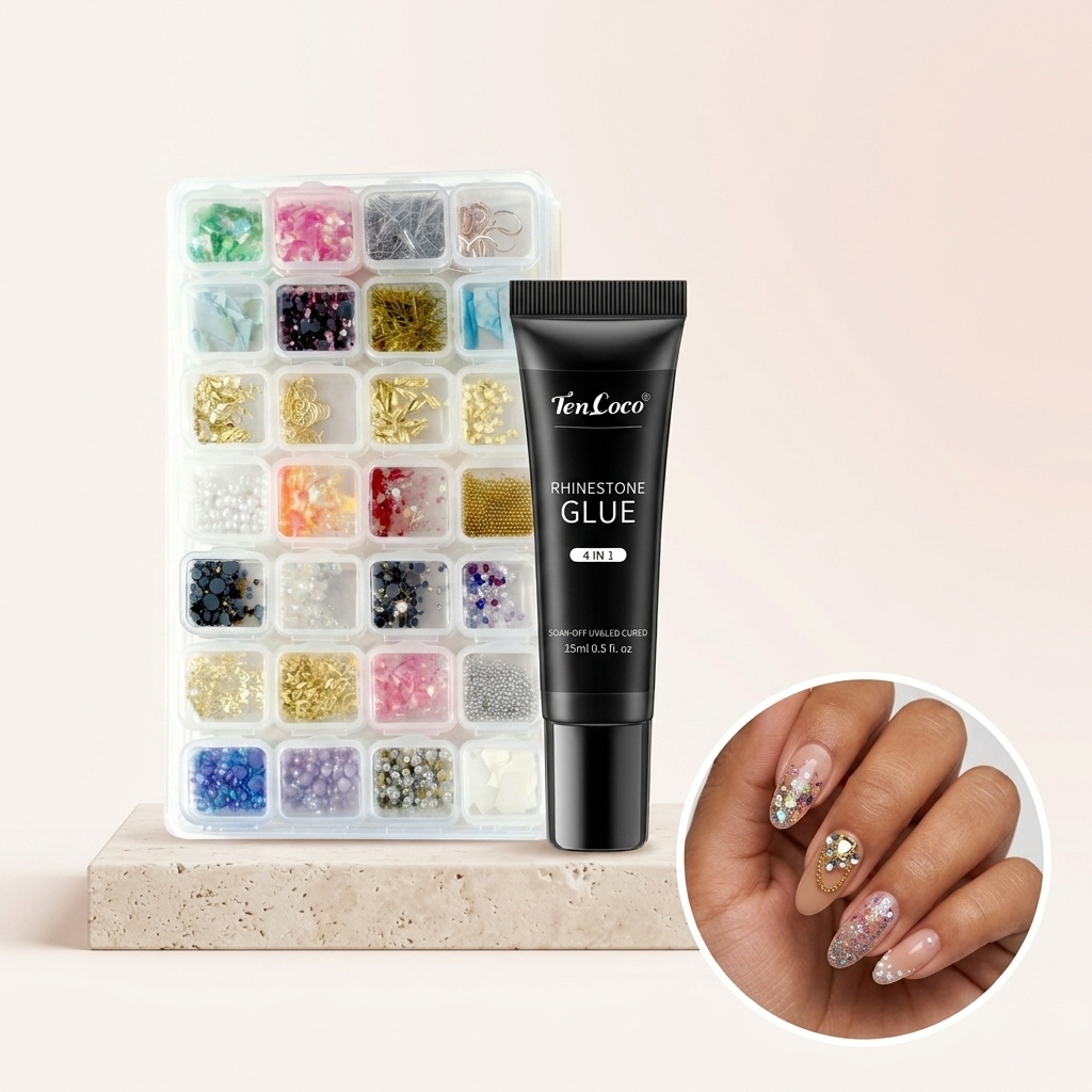 Tencoco nail art rhinestone and pearl decorations kit 1