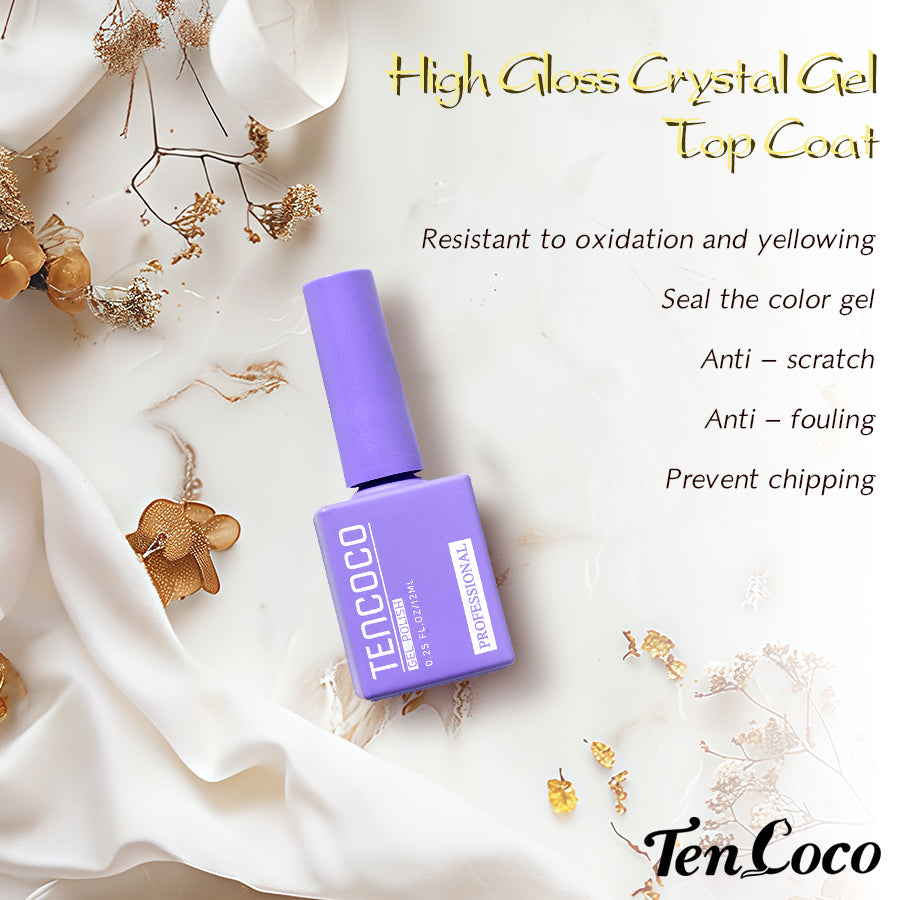 Tencoco salon-style top coat for long-lasting glossy gel nails