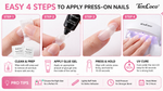 Tencoco semi-matte almond nail tips for DIY nail extension looks