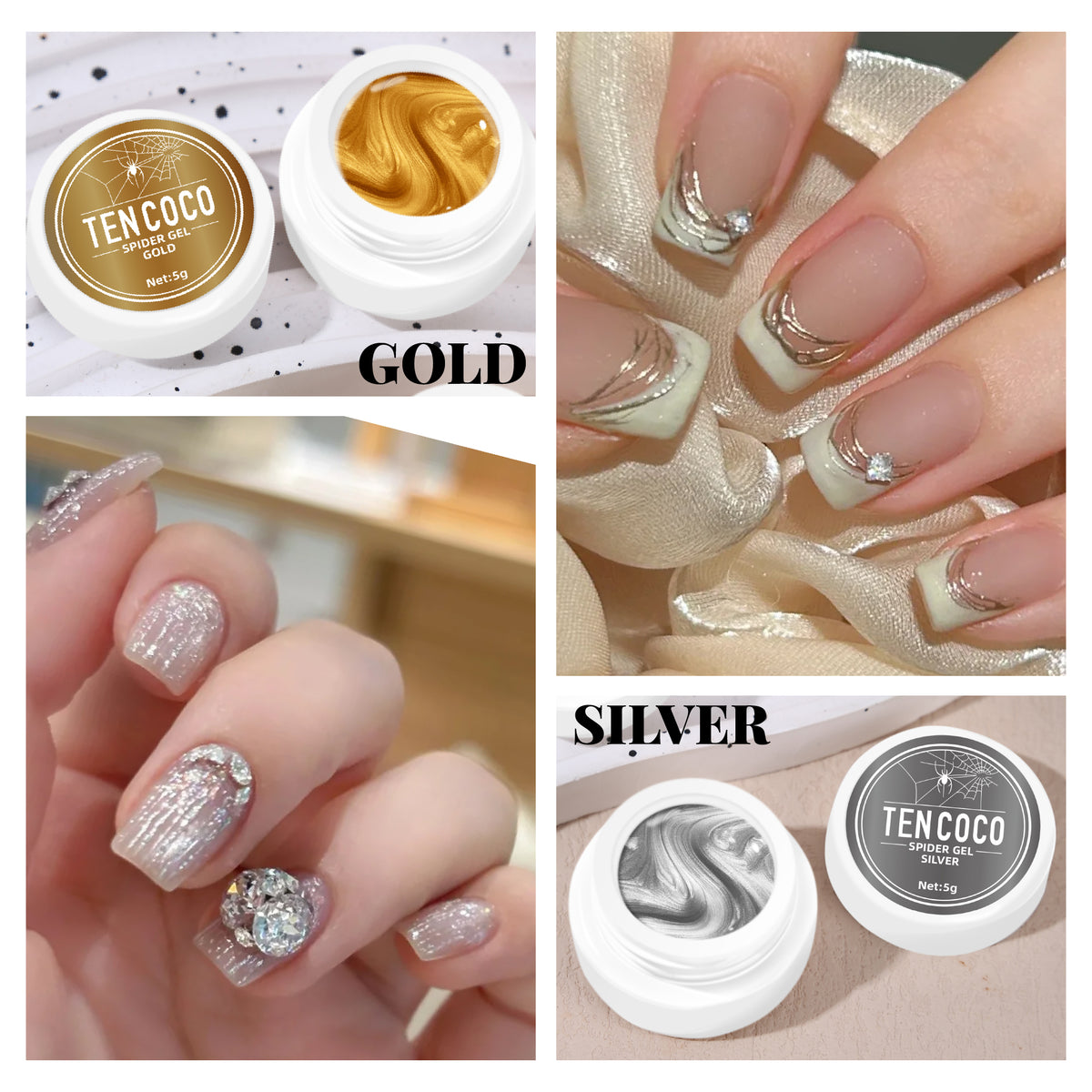 Tencoco spider gel polish kit for creative web line nail art