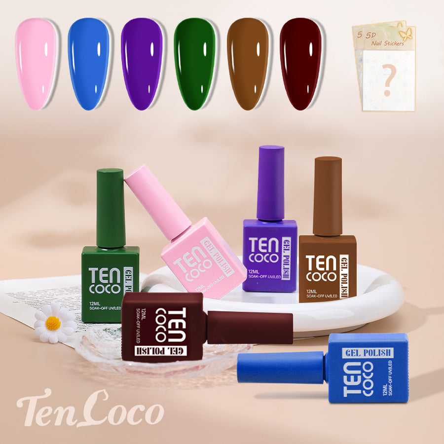 Tencoco 6-Color Gel Nail Polish Kit