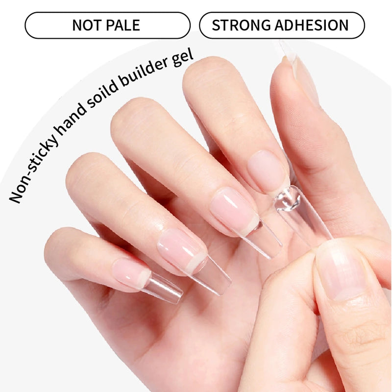 Tencoco solid builder gel nail extension look
