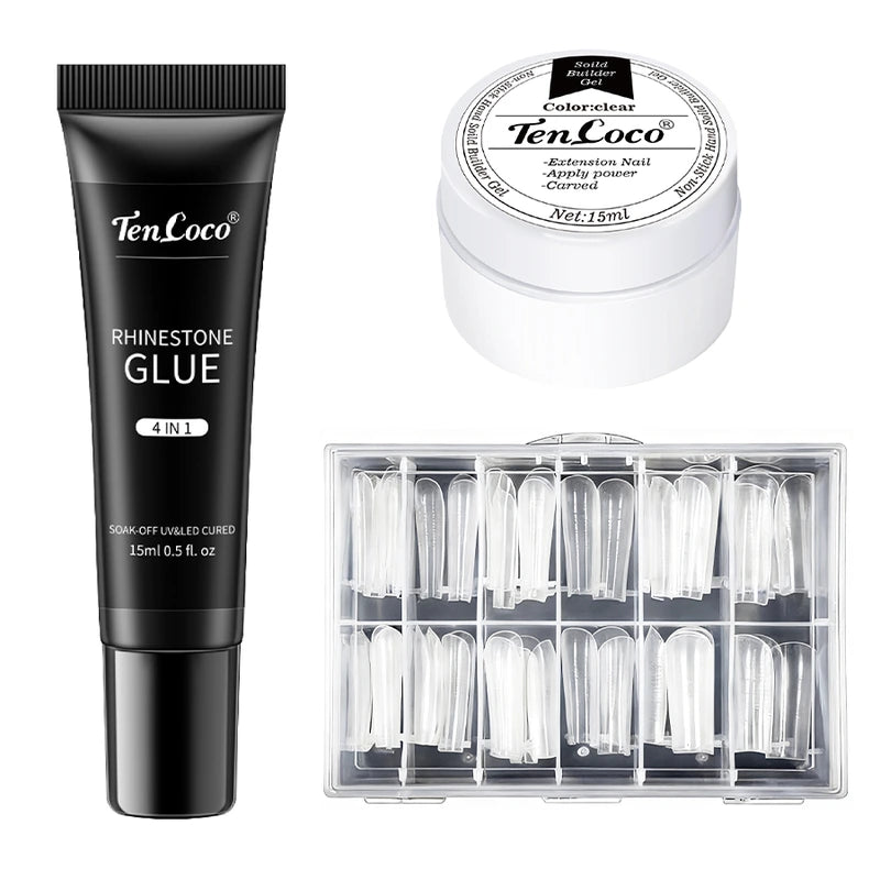 Builder Gel for Nails – 2-in-1 15ml Extension Gel Kit with Nail Forms for DIY Nails