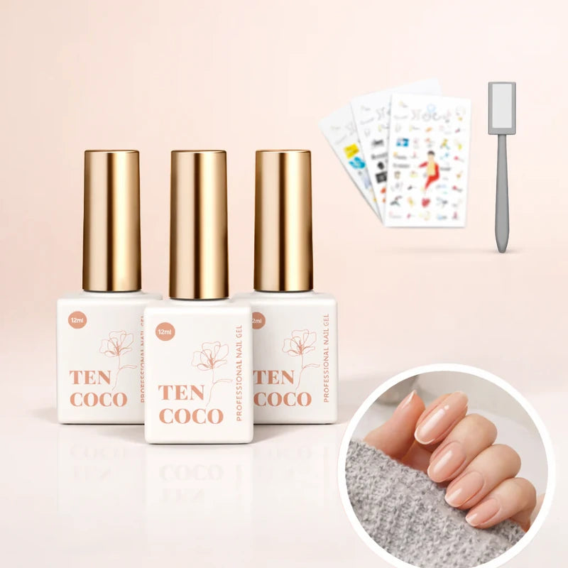 Nude Gel Nail Kit with Crystal Cat Eye – 6 Colors 12ml Magnetic Gel Set with Magnet